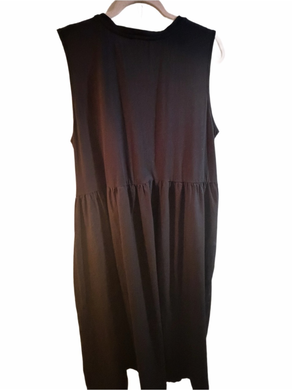 Eileen Fisher Black Organic Cotton Poplin Neck Maxi Dress womens XL - Picture 11 of 14